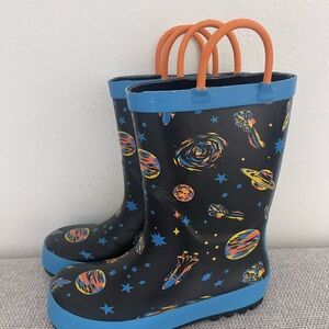 Kids Space-Themed Rain Boots